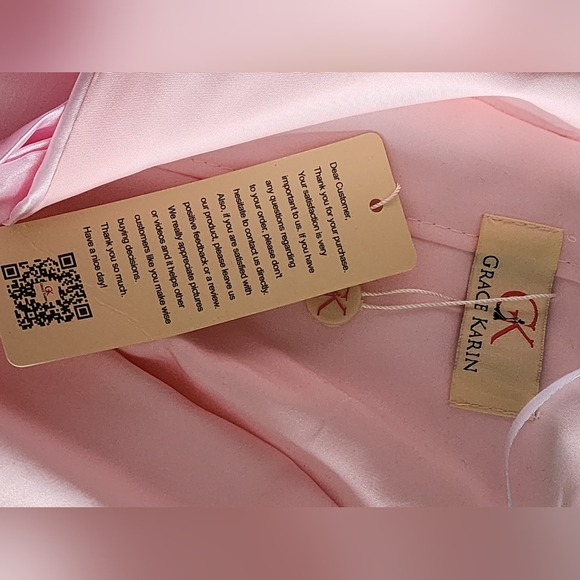 NWT Grace Karin Ball Gown A Line Dress Pink with Rhinestones - Picture 5 of 6